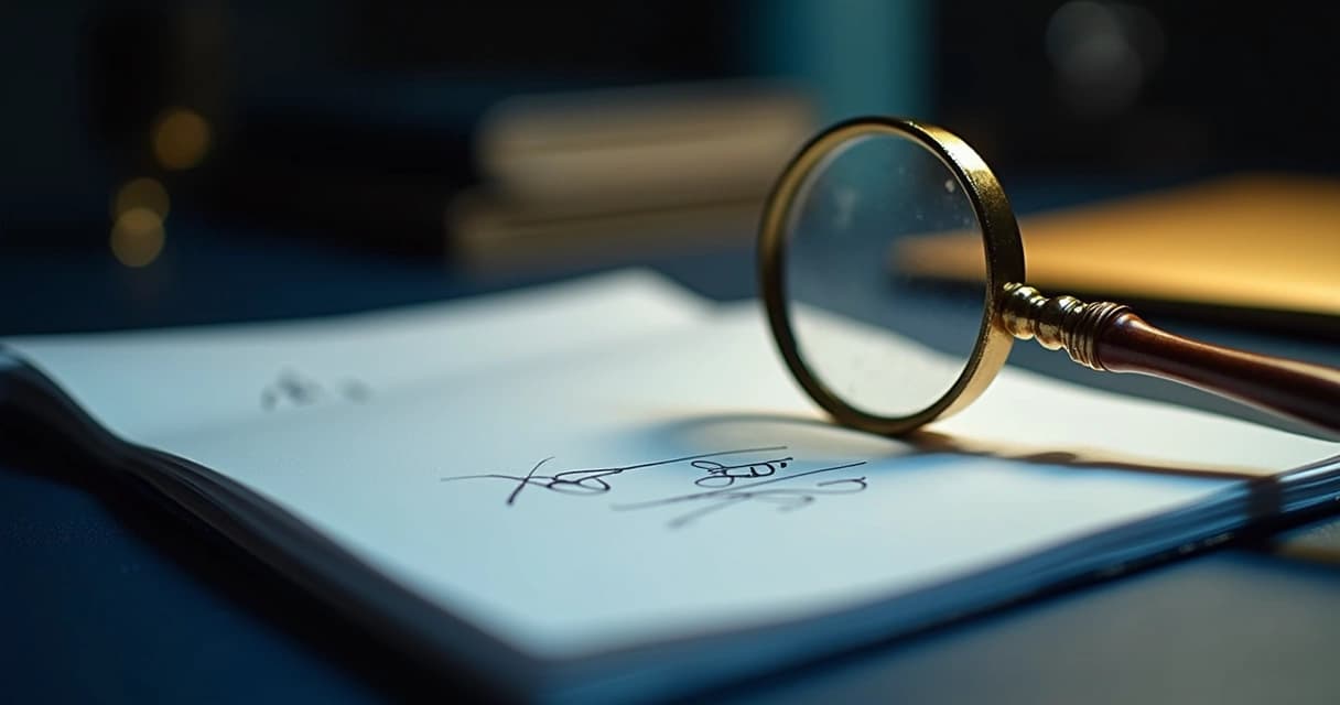 Ilustração editorial da análise do Nero Perícias · Perito Grafotécnico